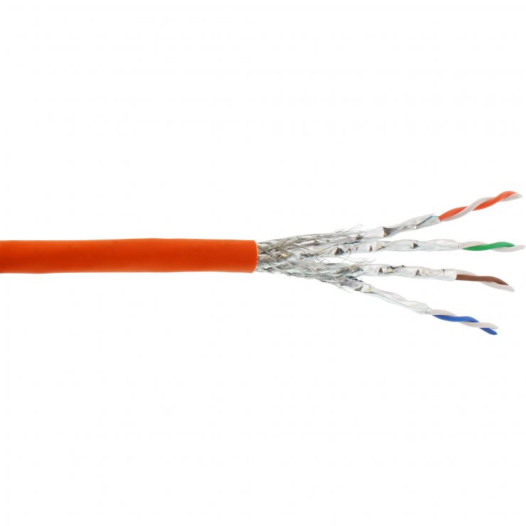 Imagine Rola 50m cablu de retea RJ45 Cat.7A S/FTP PiMF LSOH Orange, InLine IL70050I